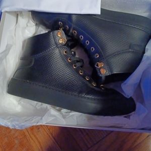 Jimmy Choo embossed men high top sneakers.